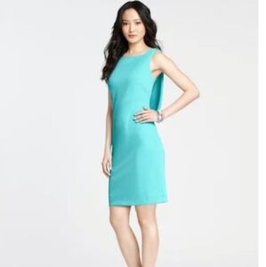NWT Ann Taylor Matte Jersey Aqua Light Blue Midi Dress